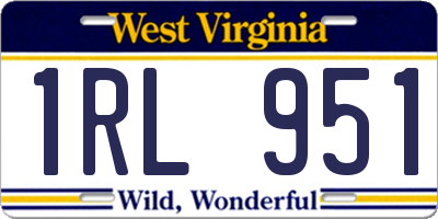 WV license plate 1RL951