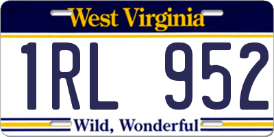 WV license plate 1RL952