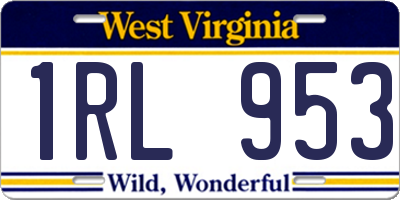 WV license plate 1RL953