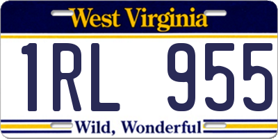WV license plate 1RL955