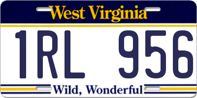 WV license plate 1RL956