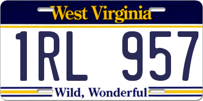 WV license plate 1RL957