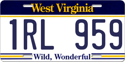 WV license plate 1RL959