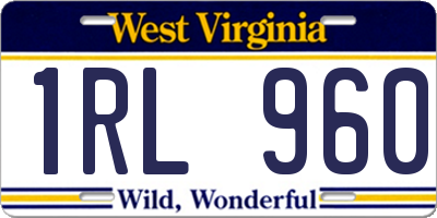 WV license plate 1RL960