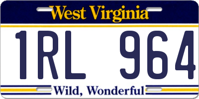 WV license plate 1RL964