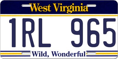 WV license plate 1RL965