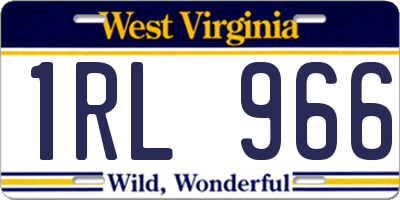 WV license plate 1RL966