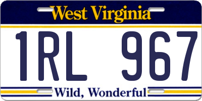 WV license plate 1RL967