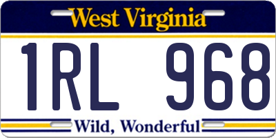 WV license plate 1RL968