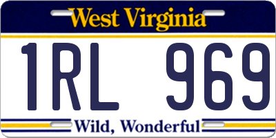 WV license plate 1RL969