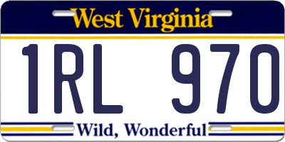 WV license plate 1RL970