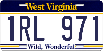 WV license plate 1RL971