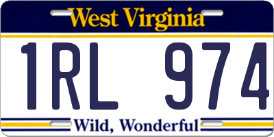 WV license plate 1RL974