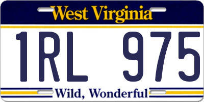 WV license plate 1RL975