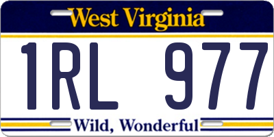 WV license plate 1RL977