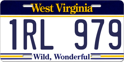 WV license plate 1RL979