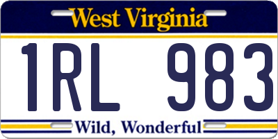 WV license plate 1RL983