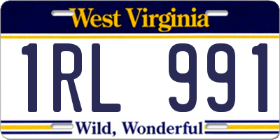 WV license plate 1RL991