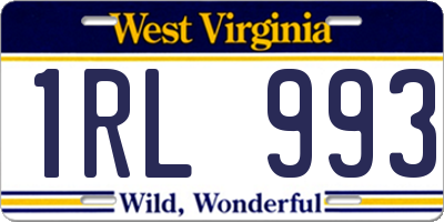 WV license plate 1RL993