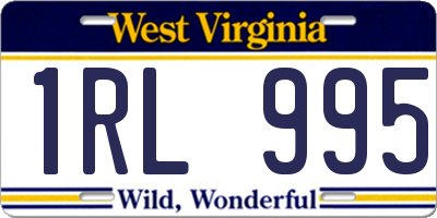 WV license plate 1RL995