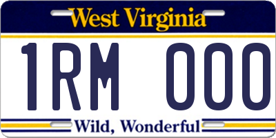 WV license plate 1RM000