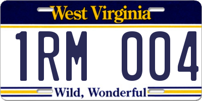 WV license plate 1RM004