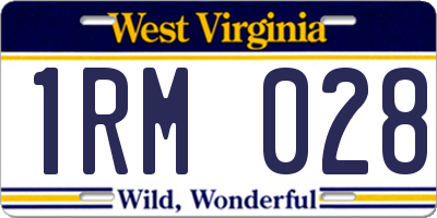 WV license plate 1RM028