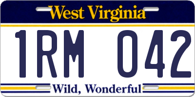 WV license plate 1RM042