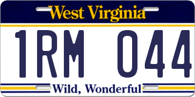 WV license plate 1RM044