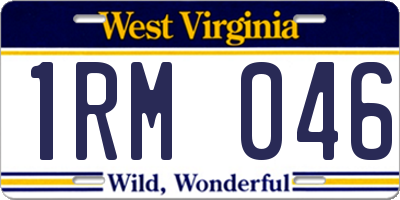 WV license plate 1RM046