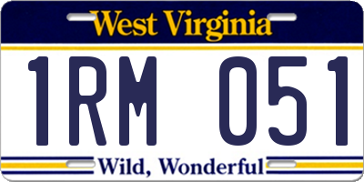 WV license plate 1RM051