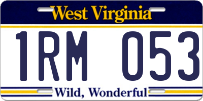 WV license plate 1RM053