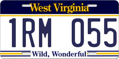 WV license plate 1RM055