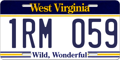 WV license plate 1RM059