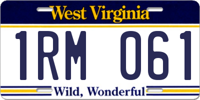 WV license plate 1RM061