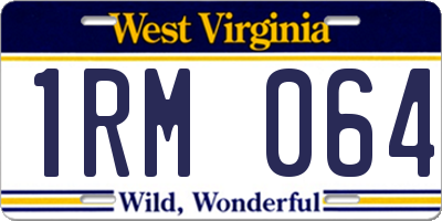 WV license plate 1RM064