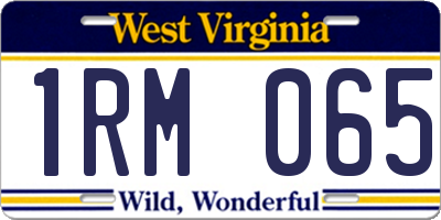 WV license plate 1RM065