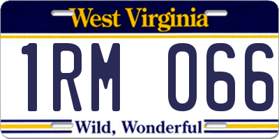 WV license plate 1RM066
