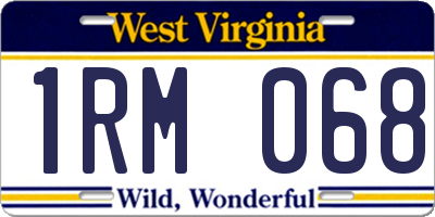 WV license plate 1RM068