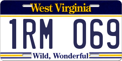 WV license plate 1RM069