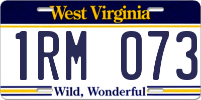 WV license plate 1RM073