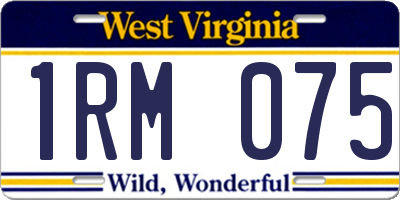 WV license plate 1RM075