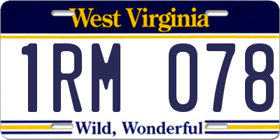 WV license plate 1RM078