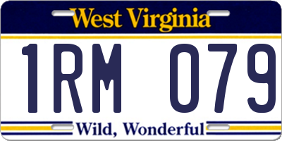 WV license plate 1RM079