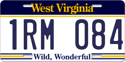WV license plate 1RM084