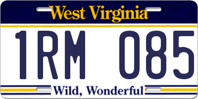 WV license plate 1RM085