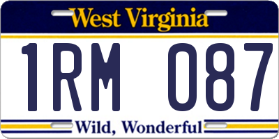 WV license plate 1RM087