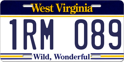 WV license plate 1RM089