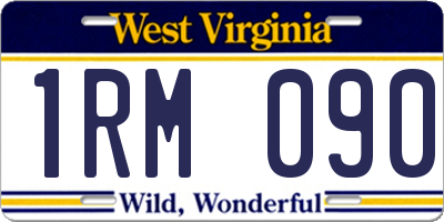 WV license plate 1RM090