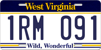 WV license plate 1RM091